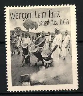 Reklamemarke Deutsch-Ost-Afrika, Benediktiner Mission, Wangoni beim Tanz