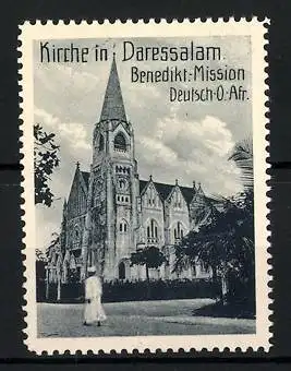 Reklamemarke Deutsch-Ost-Afrika, Benediktiner Mission, Kirche in Daressalam
