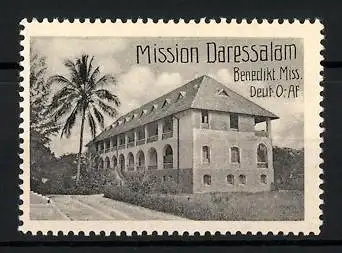 Reklamemarke Deutsch-Ost-Afrika, Benediktiner Mission, Missionsgebäude Daressalam