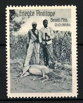 Reklamemarke Deutsch-Ost-Afrika, Benediktiner Mission, erlegte Antilope