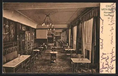 AK Hannover, Café Wien-Berlin, Innenansicht, Theaterplatz