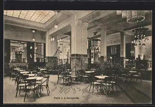 AK Hannover, Partie n. d. Georgstrasse im Café Continental