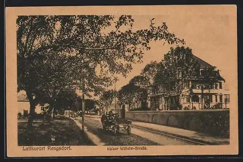 AK Rengsdorf, Pferdekarren auf der Kaiser Wilhelm-Strasse