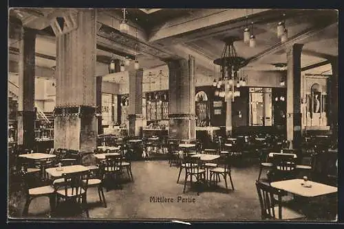 AK Hannover, Cafe Continental, Innenansicht