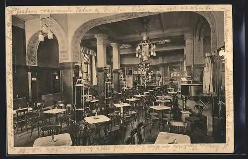 AK Hannover, Café-Restaurant Mittelpunkt, Innenansicht