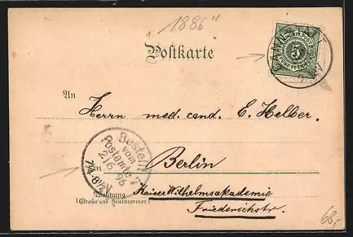 Lithographie Cannstatt, Kursaal, König Karl-Brücke, Ortsansicht, Eisenbahn