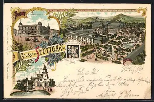 Lithographie Stuttgart, Ausstellungshalle, Elektrizitäts-Halle, Landesgewerbemuseum