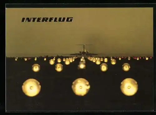 AK Berlin-Schönefeld, Flughafen, Flugzeug der Interflug