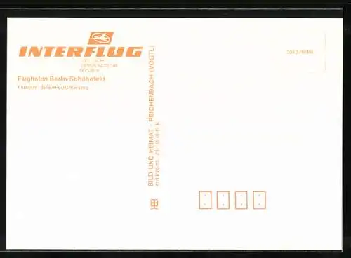 AK Berlin-Schönefeld, Flughafen, Flugzeug der Interflug