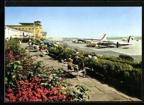 AK Stuttgart, Flughafen, Aussichtsterrasse und Flugzeuge