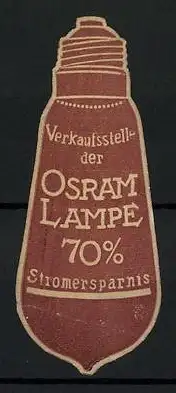 Reklamemarke Osram-Lampe mit 70% Stromersparnis