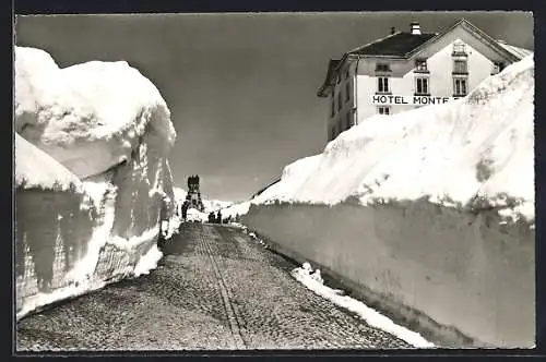 AK S. Gottardo, Gotthardhospiz im Winter