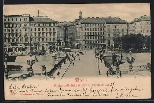 AK Wien, Stefanie-Brücke und Franz Josefs-Quai