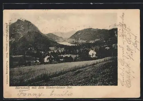 AK Scheffau, Gasthof Bärnstadt, Totale mit Hintersteiner See