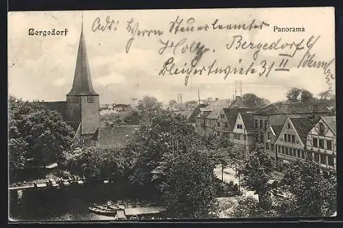 AK Bergedorf, Panorama mit Kirche