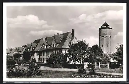 AK Schwenningen / Neckar, Siedlung Sauerwasen mit Wasserturm