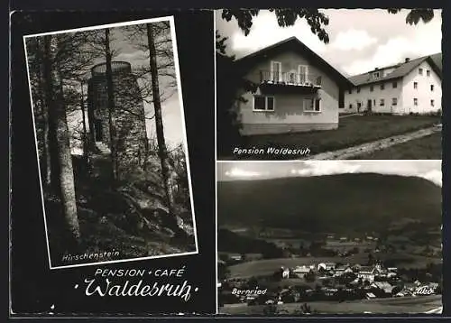 AK Böbrach / Ndb., Pension-Café Koller, Pension Waldesruh, Hirschenstein, Bernried