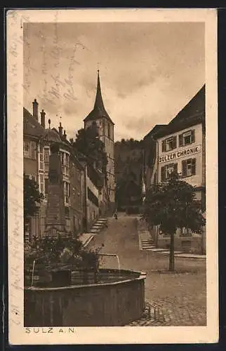 AK Sulz / Neckar, Stadtplatz mit Blick zur Kirche