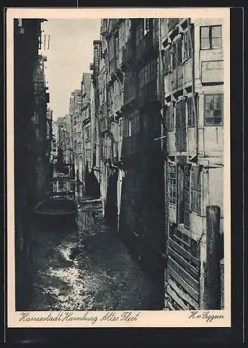 AK Alt-Hamburg, Altes Fleet mit Booten