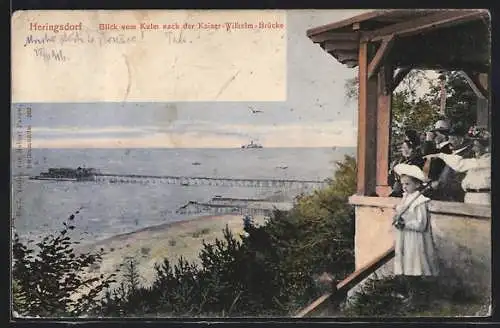 AK Heringsdorf / Ostseebad, Blick vom Kulm nach der Kaiser-Wilhelm-Brücke