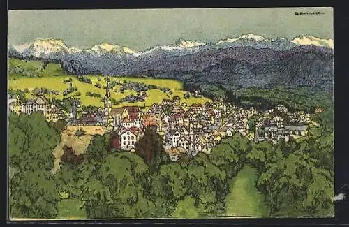 Künstler-AK sign. E. Bollmann: Wald, Blick gegen Süden