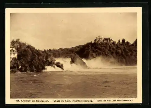 AK Neuhausen, Rheinfall, Leuchtkarte Propaga