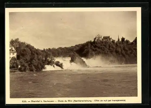 AK Neuhausen, Rheinfall, Leuchtkarte Propaga