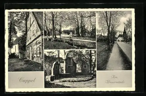 AK Cappel / Bremerhaven, Gebäude- und Ortsansichten, Denkmäler