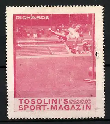 Reklamemarke Tosolini`s Sport-Magazin, Stabhochsprung Richards