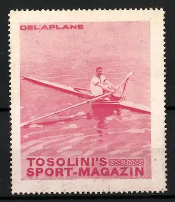 Reklamemarke Tosolini`s Sport-Magazin, Ruderer Delaplane