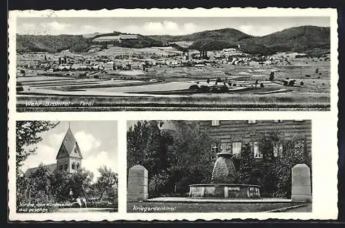 AK Wehr / Laacher See, Totalansicht, Kirche und Kriegerdenkmal