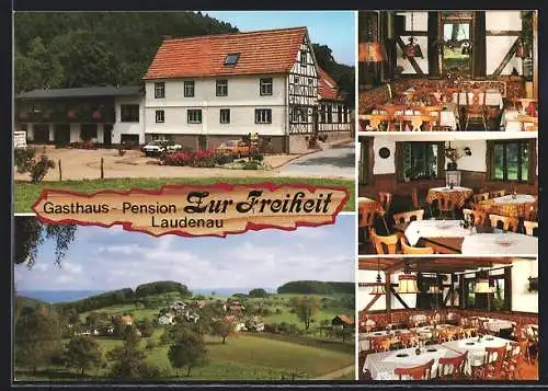 AK Reichelsheim OT Laudenau im Odenwald, Gasthaus und Pension Zur Freiheit, Innenansichten