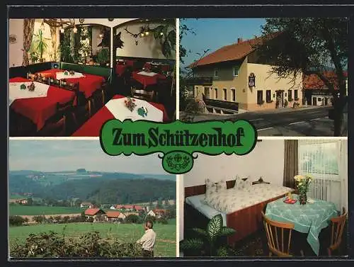 AK Reichelsheim / Odenwald, Restaurant-Pension Schützenhof, Kriemhilderstrasse 73, Innenansichten