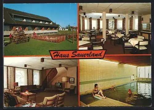 AK Winterberg / Westf., Hotel Haus Sauerland, Wernsdorfer Strasse 44, Innenansichten