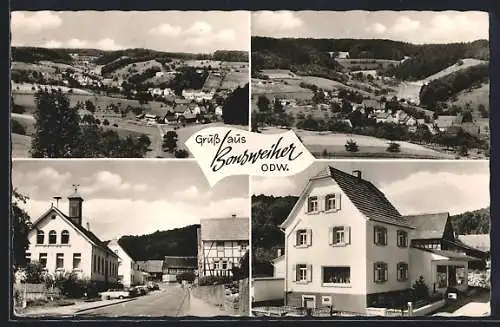 AK Bonsweiher /Odw., Lebensmittel H. Spilger, Strassenpartie, Ortsansichten