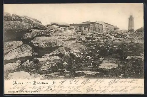 AK Brocken i. H., Totalansicht mit Turm