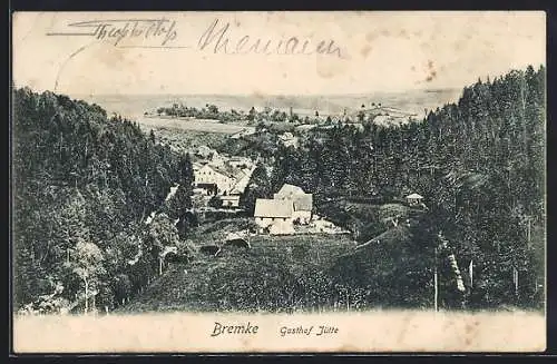 AK Bremke / Bremkertal, Ortsansicht mit Gasthof Jütte