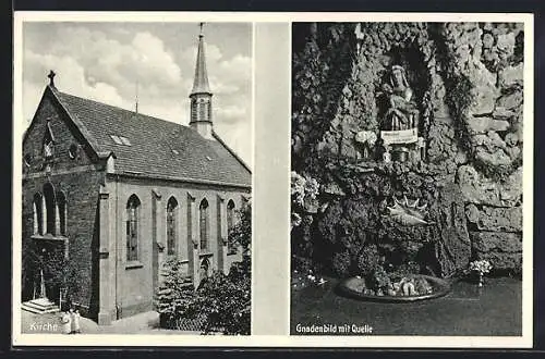 AK Heiligenbronn / Oberndorf, Kirche, Gnadenbild mit Quelle