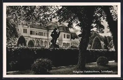 AK Veitshöchheim, Schlosspark mit Standbild