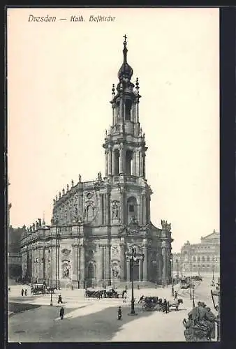 AK Dresden, Blick auf die kath. Hofkirche