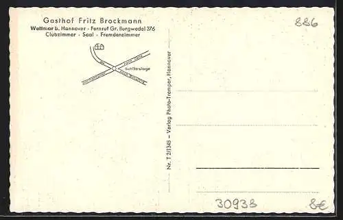 AK Wettmar b. Hannover, Gasthof Brennecke, Bes. Fritz Brockmann