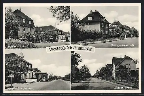 AK Westerfeld / Hannover, Geschäftshaus, Göttinger Landstrasse mit Esso-Tankstelle, Deveser Strasse