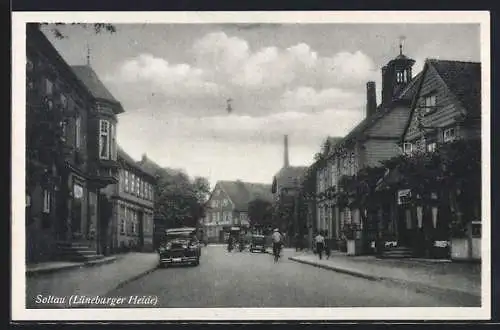 AK Soltau / Lüneburger Heide, Strassenpartie im Ort