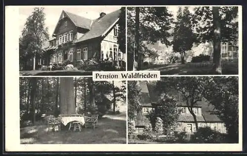 AK Bommelsen über Walsrode, Pension Waldfrieden, Bes. Gertrud Eimers