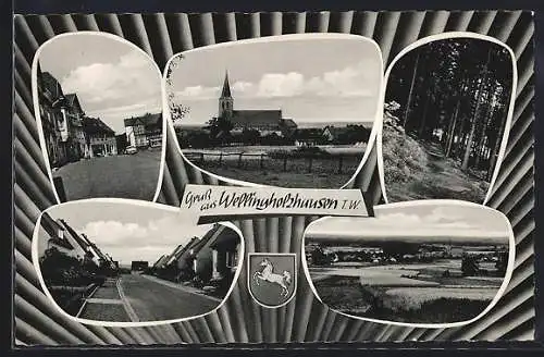 AK Wellingholzhausen / T. W., Kirche, Gebäude, Siedlung, Wappen