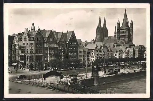 AK Köln a. Rh., Frankenwerft mit Kirche