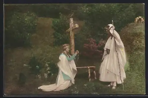 AK Gerolstein, Gerolsteiner Felsenspiele 1925, Elmar, Hildegunde am Grabe der Mutter