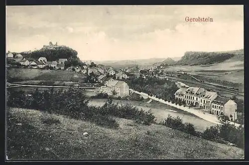 AK Gerolstein, Ortsansicht mit Eisenbahn-Anlagen