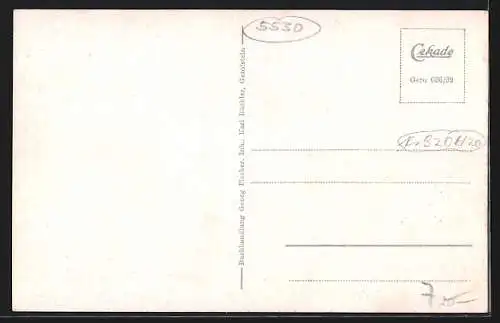 AK Gerolstein, Kriegerdenkmal, Löwenburg, Gesamtansicht