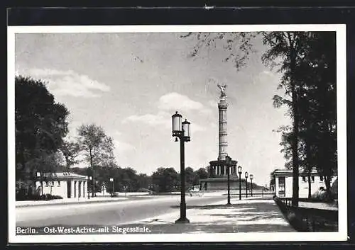 AK Berlin-Tiergarten, Ost-West-Achse mit Siegessäule